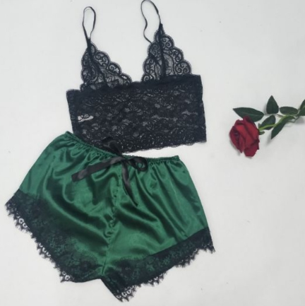 Lace Satin Sleepwear Set